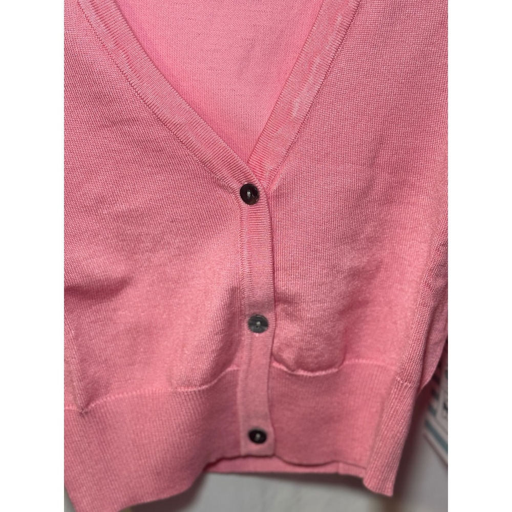 NWOT Tulip B Cropped Button Front Cardigan Women's Small Pink V-Neck Preppy - Picture 4 of 6